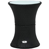 Garden side table drum shape black polyrattan - Garden Table