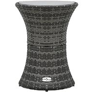 Garden side table drum shape gray polyrattan - Garden Table