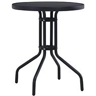 Garden table black 80 cm steel and glass - Garden Table