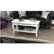 Antik konferenční stolek s poličkou - bílý - Konferenční stolek