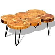 Konferenční stolek 35 cm 6 dřevěných koláčů sheeshamové dřevo - Konferenční stolek