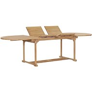 Folding Garden Table 180–280x100x75cm Solid Teak Oval - Garden Table