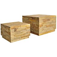 Konferenční stolek 2 dílná sada masivní teak - Konferenční stolek