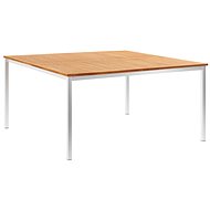 Garden Dining Table 150x150x75cm Solid Teak and Stainless-steel - Garden Table