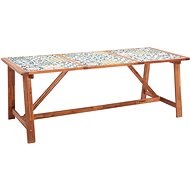 Garden Dining Table 206 x 90 x 75cm Solid Acacia Tiles - Garden Table