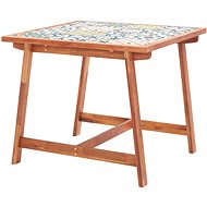 Garden Dining Table 88 x 88 x 75cm Tiles and Solid Acacia - Garden Table