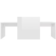 Konferenční stolky bílé vysoký lesk 100x48x40 cm dřevotříska - Konferenční stolek
