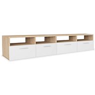 TV table, 2 pcs, chipboard, 95x35x36 cm, oak and white 275112 - TV Table