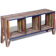 TV table with 3 shelves, stackable, coloured recycled teak 241719 - TV Table