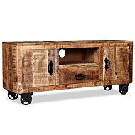 TV Table, Rough Mango Wood, 120x30x50cm - TV Table