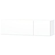 TV table chipboard, 120x40x34 cm, high gloss, white - TV Table
