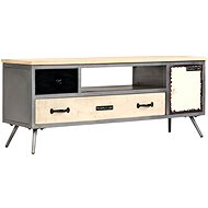 TV table solid mango wood and steel 120x30x45 cm - TV Table