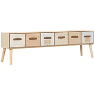 TV table with 6 drawers 130x30x40 cm solid pine - TV Table