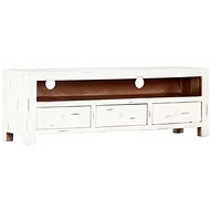 TV table white 120x30x40 cm solid acacia wood - TV Table