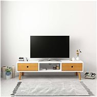 TV table white 120x35x35 cm solid pine wood - TV Table