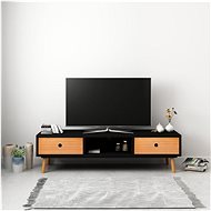 TV table black 120x35x35 cm solid pine wood - TV Table
