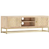 TV table gold 120x30x40 cm solid mango wood - TV Table