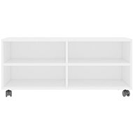 TV table with wheels white 90x35x35 cm chipboard - TV Table