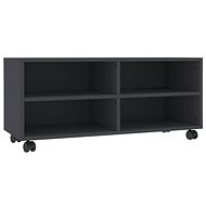 TV table with wheels gray 90x35x35 cm chipboard - TV Table