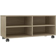 TV table with wheels sonoma oak 90x35x35 cm chipboard - TV Table