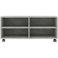 TV table with wheels concrete gray 90x35x35 cm chipboard - TV Table