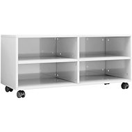 TV table with wheels white high gloss 90x35x35 cm chipboard - TV Table