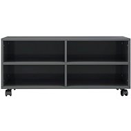 TV table with castors gray high gloss 90x35x35 cm chipboard - TV Table