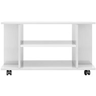 TV table with castors white high gloss 80x40x40 cm chipboard - TV Table