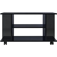 TV table with wheels black high gloss 80x40x40 cm chipboard - TV Table