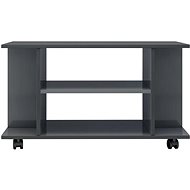 TV table with castors gray high gloss 80x40x40 cm chipboard - TV Table