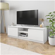 TV table white with high gloss 120x30x35,5 cm chipboard - TV Table