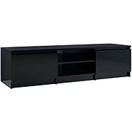 TV table black with high gloss 140x40x35,5 cm chipboard - TV Table