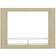 TV table white and sonoma oak 152x22x113 cm chipboard - TV Table