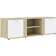 TV table white and sonoma oak 120x34x37 cm chipboard - TV Table