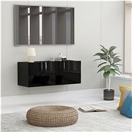 TV table black with high gloss 80x30x30 cm chipboard - TV Table