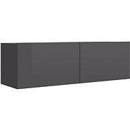 TV table grey with high gloss 100x30x30 cm chipboard - TV Table