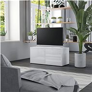 TV table white with high gloss 80x34x36 cm chipboard - TV Table