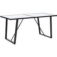 Dining table white 160x80x75 cm tempered glass 281553 - Dining Table