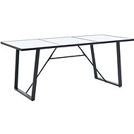 Dining table white 180x90x75 cm tempered glass 281554 - Dining Table