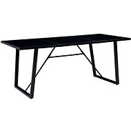 Dining table black 200x100x75 cm tempered glass 281559 - Dining Table
