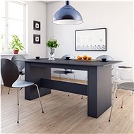 Dining table gray with high gloss 180x90x76 cm chipboard 800476 - Dining Table