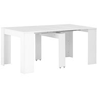 Folding Dining Table White with High Gloss 175x90x75cm 283731 - Dining Table