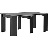 Folding Dining Table Black with High Gloss 175x90x75cm 283732 - Dining Table