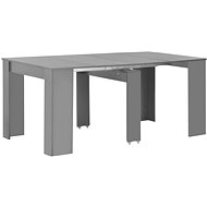 Folding dining table gray with high gloss 175x90x75 cm 283733 - Dining Table