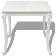 Dining table 80x80x76 cm high gloss white - Dining Table