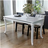 Dining table 116x66x76 cm high gloss white - Dining Table