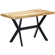 Dining table 120x60x75 cm solid rough mango wood - Dining Table
