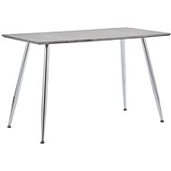 Dining table concrete and silver 120x60x74 cm MDF - Dining Table