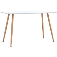 Dining table white and oak 120x60x74 cm MDF - Dining Table