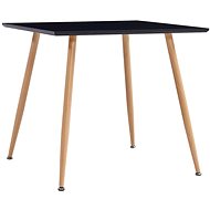 Dining table black and oak 80,5x80,5x73 cm MDF - Dining Table